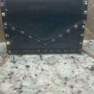 Black Studded Chain Bag